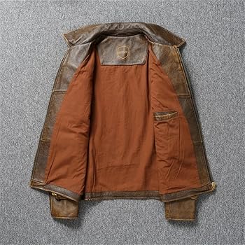 Vintage Brown Distressed Motor Biker Jacket Men Heavyweight
